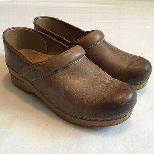 Brown Leather Dansko Clogs
